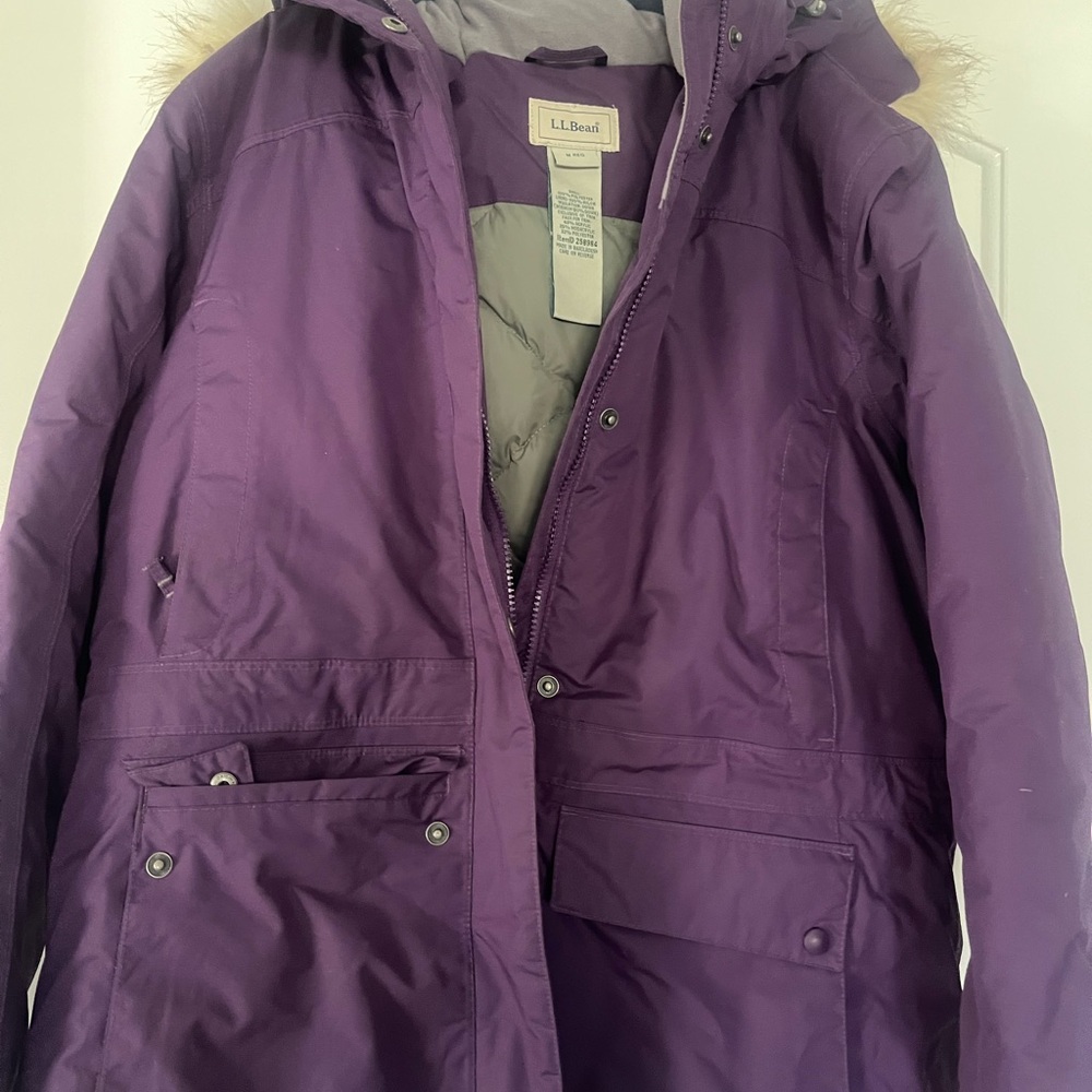L.L. Bean Goosedown waterproof Baxter State Parka Women's Deep Purple Ski Jacket